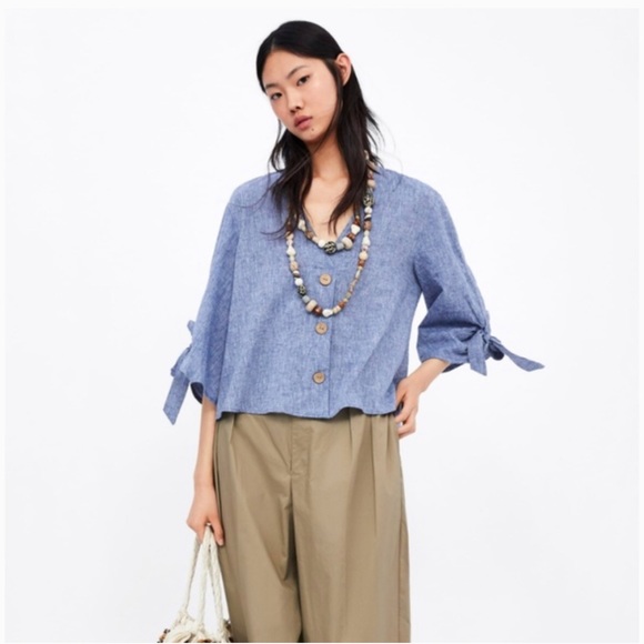 Zara Tops - ZARA | Buttoned Rustic Top Size Small